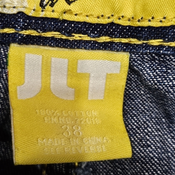 JLT Premium Baggy Denim Blue Yellow Skate Shorts 100% Cotton Size 38 - Picture 6 of 8